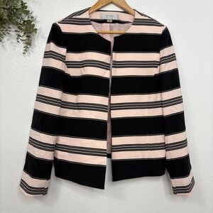 Tahari Arthur S. Levine Striped Blazer Open Front Jacket Size 12